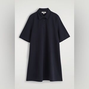 COS Jersey Polo Mini Dress Navy Blue Size Large